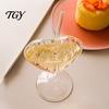 Professionelles Bartender-Glasware Herzförmiges Cocktailglas, 220 ml Klarer Kelch mit Strohhalm, Elegante Raffinierte Weingläser für Dates Kaltgetränk