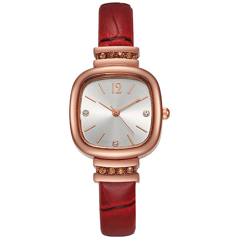 Women Square Brown Quartz Watches Luxury Ladies Leather Strap Simple Wrist Watches for Girls Gift