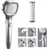 4-mode Handheld Pressurized Shower Head with Pause Switch, Anti-clog Nozzles, Built-in Power Wash to Clean Tub, Tile & Pets, Easy Installation, Hose