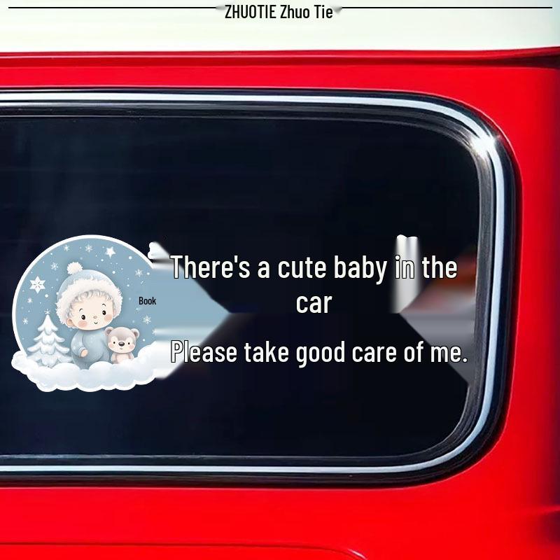 Cute Baby on Board: Reflective Waterproof Car Sticker