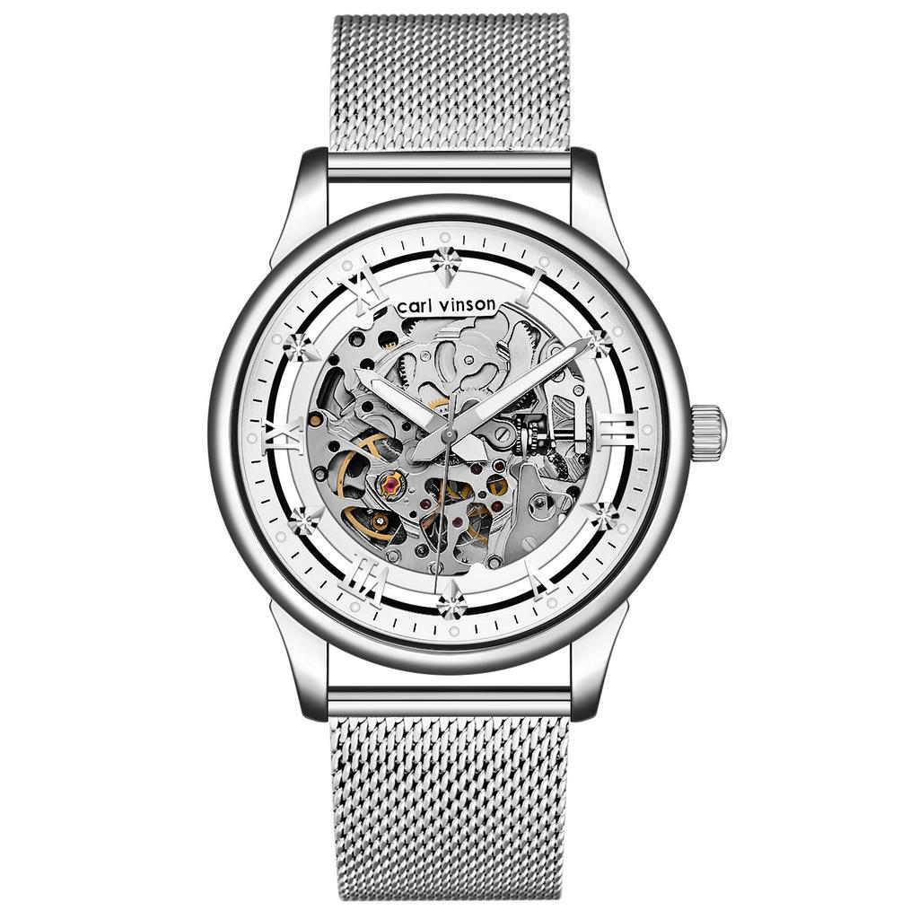 Herren Automatische Mechanische Uhr Hochwertig Wasserdicht Skelett Transparent Leuchtend Mechanische Uhr Herren