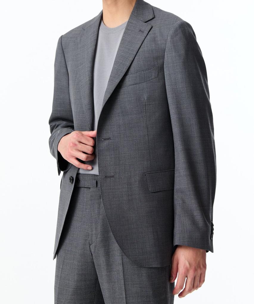 Man On The Boon [Loropiana Fabirc] Notched Lapel Wool Single Jacket_Grey 4714151001