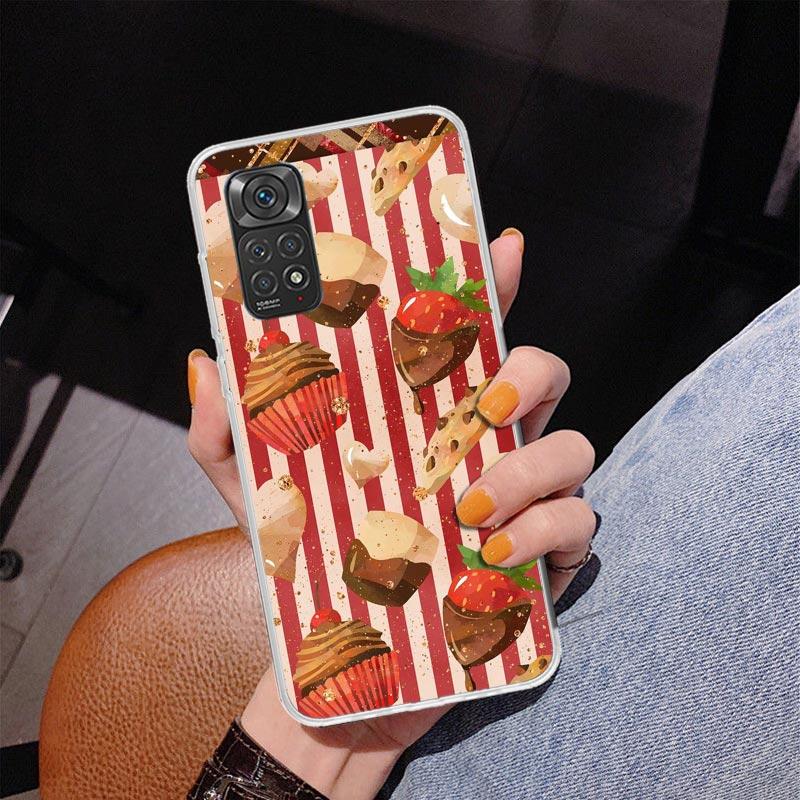Macaron Ice Cream Cake Doughnut Phone Case For Xiaomi Redmi Note 15 14 13 12S 12 11 Pro Plus 14S 11S 11E 10 10S 11T 5G Personali