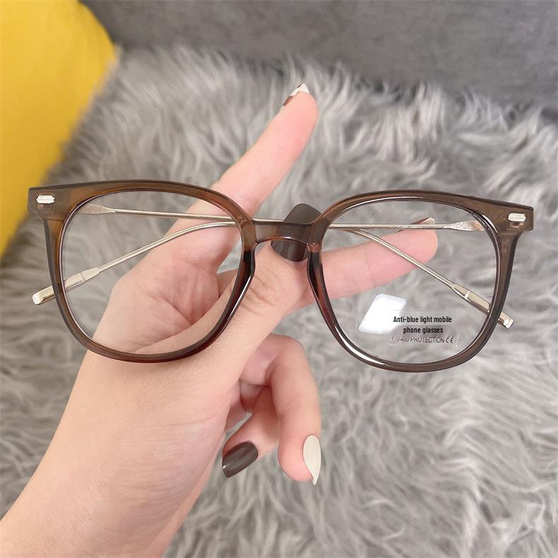 Ultra-Clear Anti-Blue Light Large Metal Eyeglass Frames for Men & Women - Slim, Fashionable Myopia Glasses