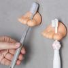 2Pcs Bathroom Toothbrush Holders Hand Feet Shape Simple Installation Multipurpose
