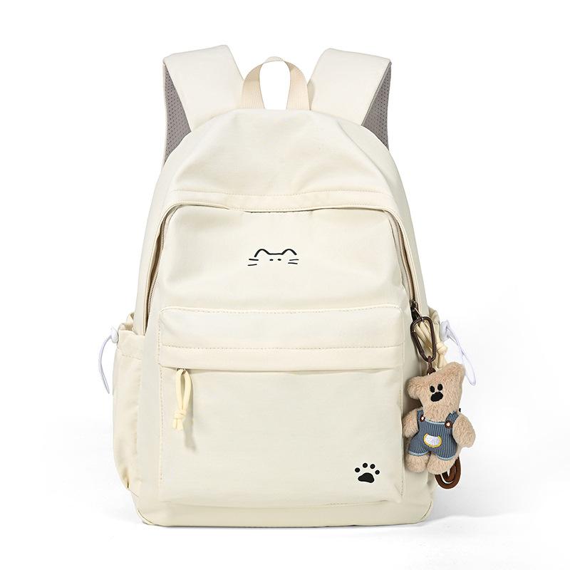 Schoolbag Korean Version Simple Solid Color Backpack High Value Large Capacity Personalized Versatile Bag Schoolbag Lightweight Breathable