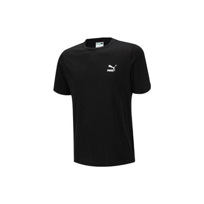 Classics Kleines Logo T-Shirt Einfarbig Rundhals Sport Kurzarm T-Shirt Herren Oberteile Schwarz 621944-01