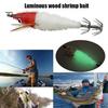 7.5CM/6G Bionic Shrimp Lure with Squid Hook Glow-in-the-dark Realistic Artificial Bait Saltwater Freshwater Bass Walleye Trout Fishing Accessories