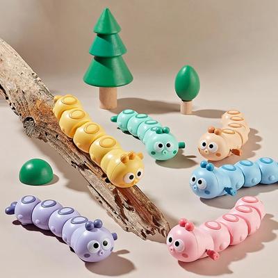 Giocattolo a carica automatica per bruco dei cartoni animati, giocattolo per bambini, giocattolo educativo interattivo per genitori e figli, simpatico animale a carica per bambini