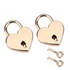 2 Sets Heart Shaped Padlock & Skeleton Key Metal Lock for Luggage Diary Book Jewelry Box
