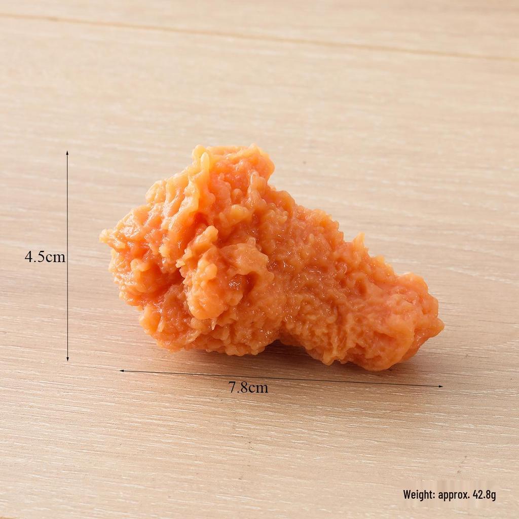 PVC Fried Chicken & Cola Keychain - Play Food Model Including Drumsticks, Wings, Nuggets