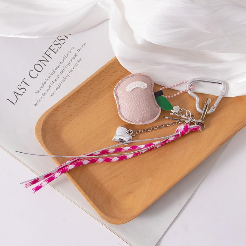 PU Leather Fruit Handmade Keychain Heart Braided Rope Car Keyrings  Girls Couple Girlfriends
