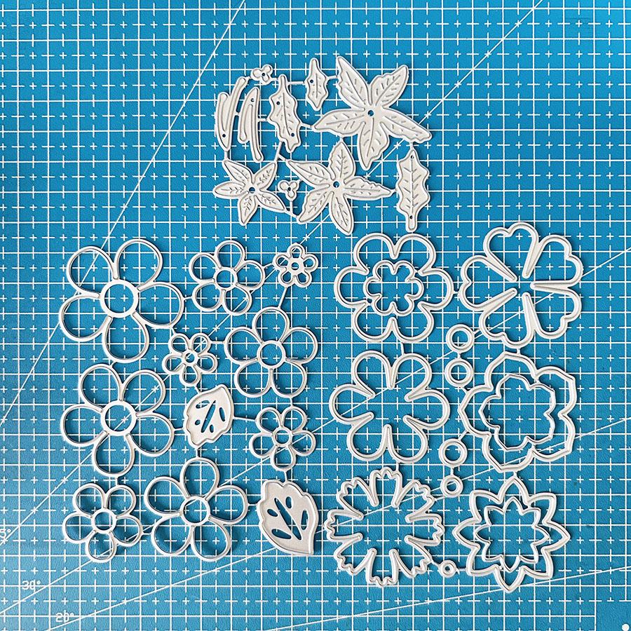 3pcs/Set Flowers Die Cuts for Card Making, Petal Metal Cutting Dies, Metal Die Cutting Mold, Scrapbooking Dies, Etched Embossing Stencil for Crafts