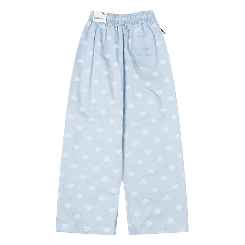 Puma X The Powerpuff Girls All Over Heart Print Loose Fit Wide Leg Casual Pants Women bottoms 63852168