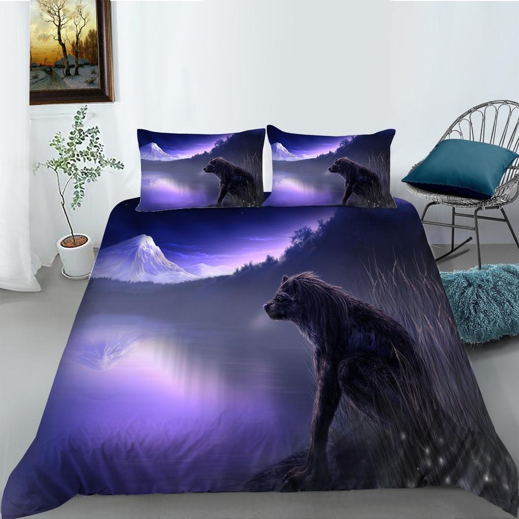 Timberwolves 3D Digital Printing Polyester Bedding Three-Piece Set
