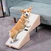 Dog Staircase Wooden Puppy Steps Non-Slip Soft Foldable Stool Space-Saving Recovery Support Dog Staircase Wooden Puppy Steps