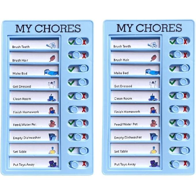 2 Pcs Chore Chart for Adults to do List My Chores Checklist Task Board Sliding Routine Chart for Kids, Memo Boards Slider Schedule DIY Detachable