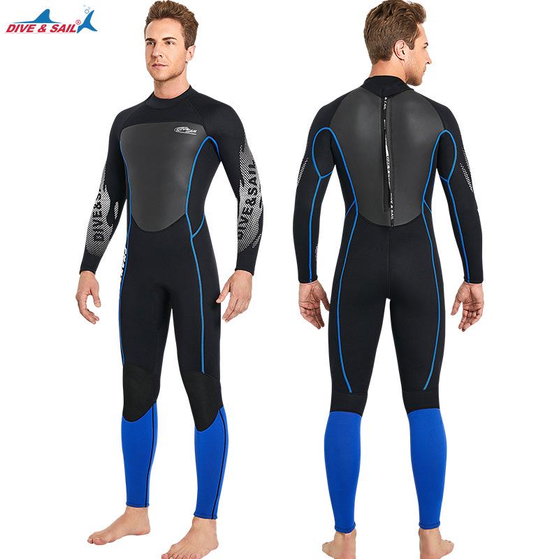 3MM Thick Full-Body Wetsuit: Warm Long Sleeve Diving, Snorkeling, Swimming, Surfing Suit.
