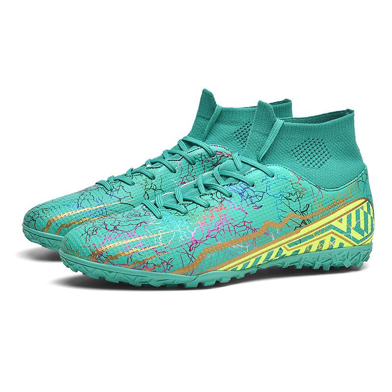 Student football shoes AG long nails TF broken nails boys and girls high top students grass sports shoes training shoes