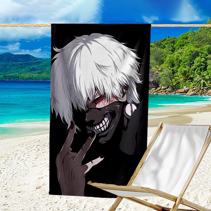 Ultra-Soft Beach Towel with Tokyo Ghoul Theme,Ideal for Pool - Camping, Diving - Perfect Travel Essential, Vibrant Beach Towel.