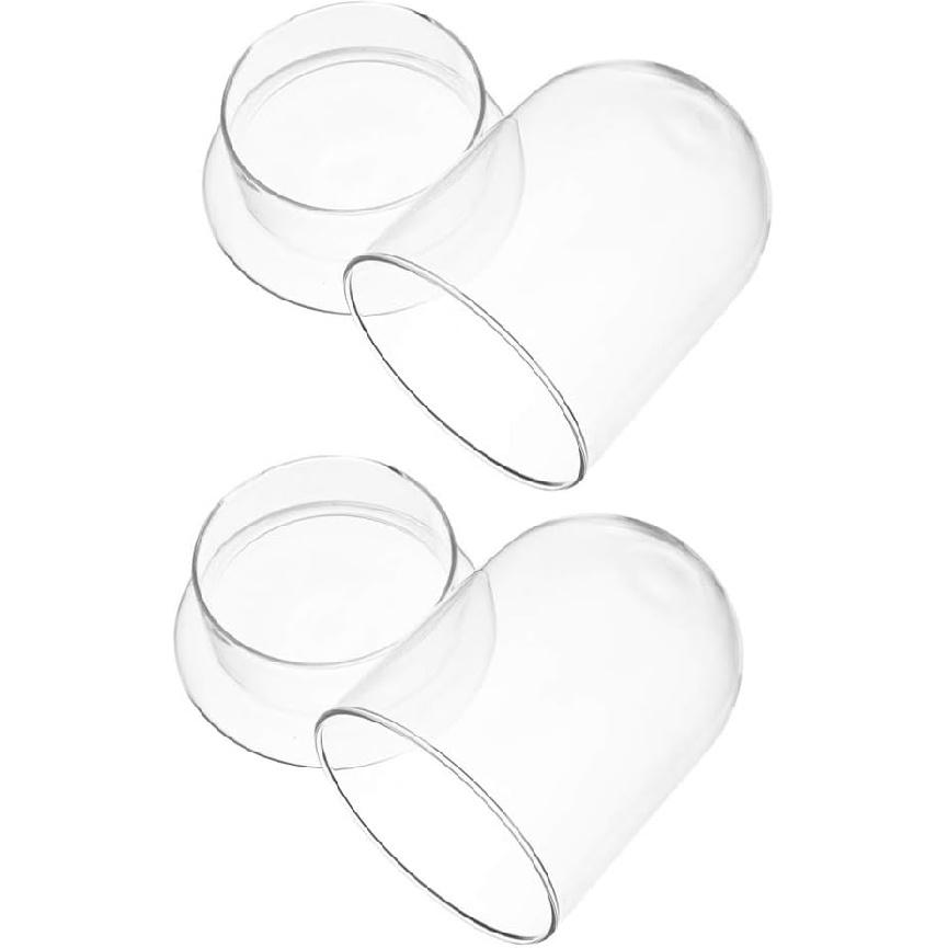 DOITOOL Glass Cloche Dome Bell Jar with Airhole and Base: 2 PCS Glass Terrarium Planter Container Decorative Clear Terrarium Planter for Plants,