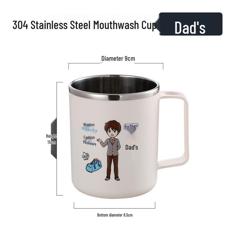 304 Stainless Steel Cartoon Antibacterial Mouthwash Cup for Kids - Durable and Mildew-Resistant