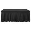 Rectangular Table Skirt Table Cover Black Tablecloth 6ft Table Strap Skirt Anti Wrinkle Spandex Table Cover Party Supplies183x76x76cm