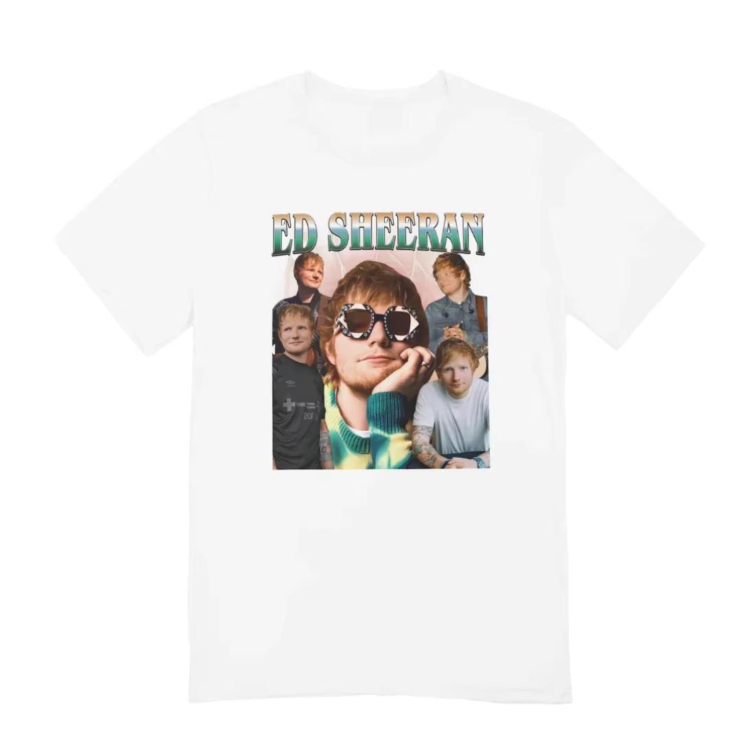 

Ed Sheeran 100Cotton shirt unisex Y2k hiphop 2026 Summer New Mens Oneck soft Short sleeve portrait graphic Tshirt fan gift 4XL