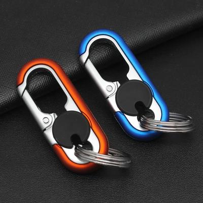 3/1PCS Stainless Steel Car Hook Lock Holder High-end Creative Buckle Carabiner Key Ring Outdoor Car Keychain with 2 Rings Tools