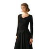 2025 Autumn Women's Slimming Lace-up Versatile Top & Long Skirt Set