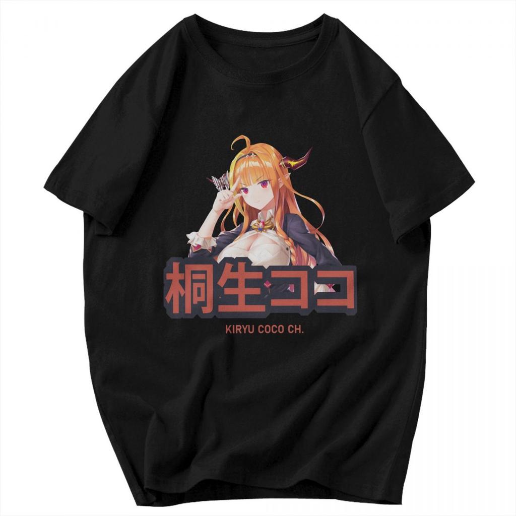 Men T Shirt Hololive Kiryu Coco Idol Showdown Cotton Y2K Graphic Customized Unisex Clothes T Shirts