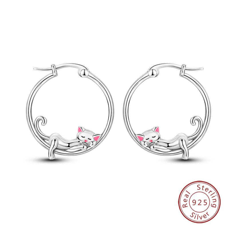 Neue 925 Sterling Silber Doppelkreis Ohrringe Für Frauen Glänzende Zirkonia Piercing Ohrstecker Feiner Verlobungsschmuck white