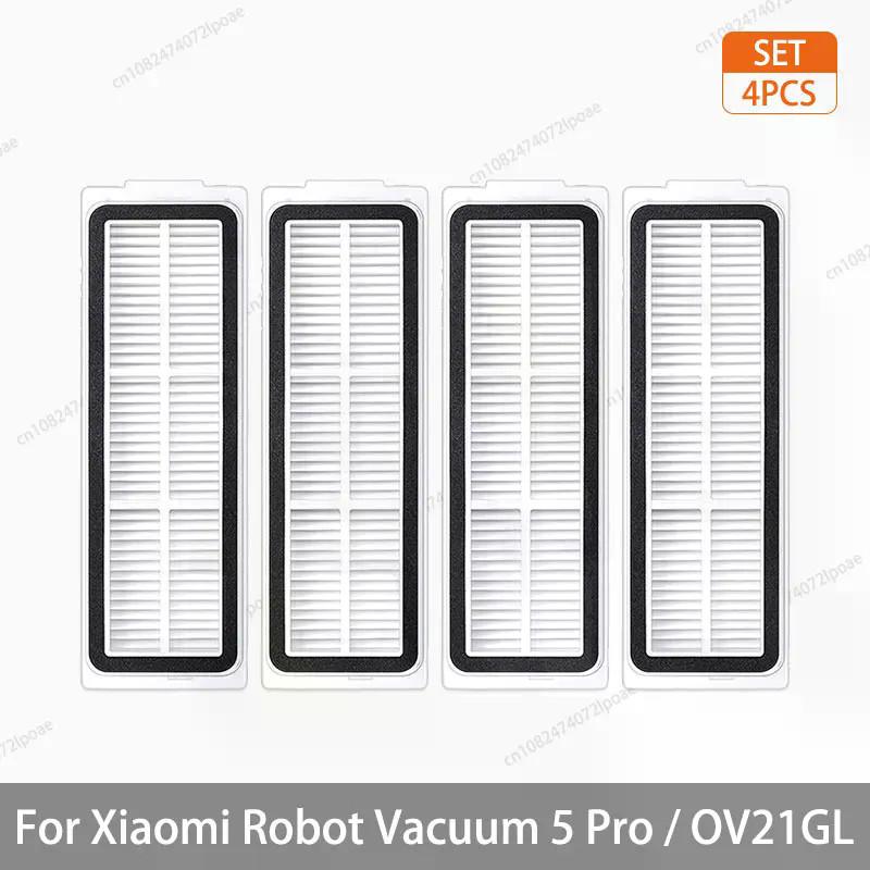 For Xiaomi Robot Vacuum 5 Pro / OV21GL Accessories Roller Main Brush Cover Side Brush Hepa Filter Mop Cloth Dust Bag Mop Holder Plate