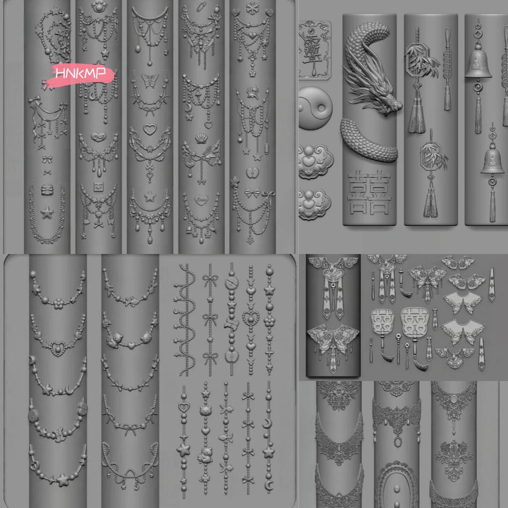 3D Silicone Nail Mold Butterfly Flower Design Sweet Bow Bead Chain Pattern for DIY Nail Art Decor Transparent Manicure Tools