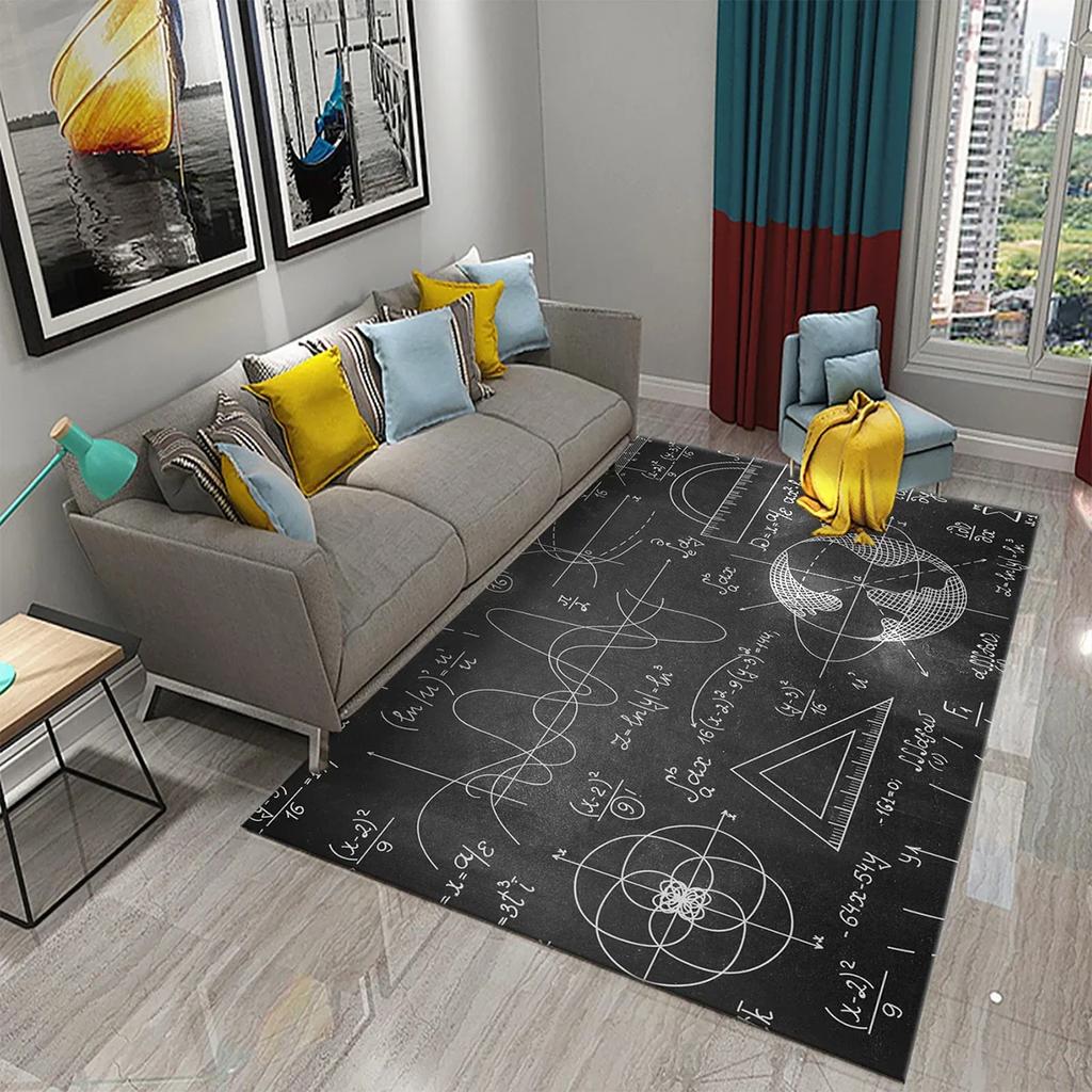3D Mathematical Formula Carpet Non Slip Educational Rug for Kids Bedroom Bathroom Door Creative Math Mat