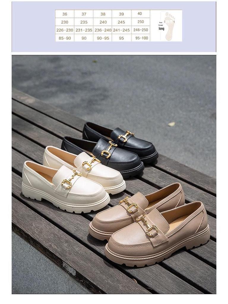 Women's Classic Waterproof Non-Slip Loafers: Thick Sole, Wear-Resistant, British & Korean Style Rain Shoes for Students