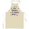 Tablier de cuisine - Ghislaine elle assure grave! - Impression bretonne - Coton résistant - Liens ajustables
