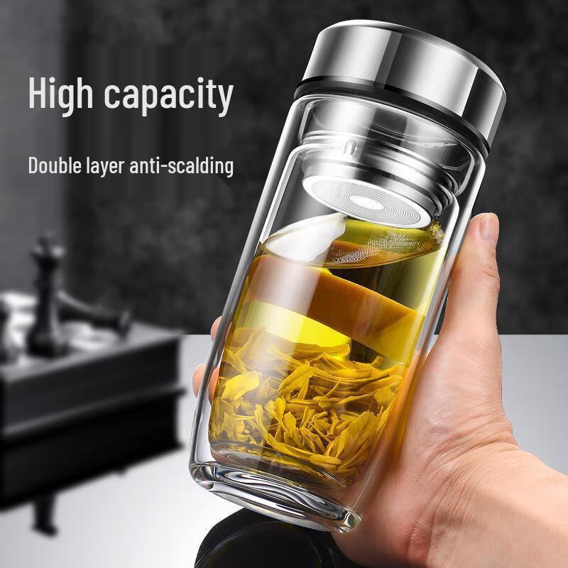 Shangqi Double-Layer Borosilicate Glass Tea Mug with Infuser