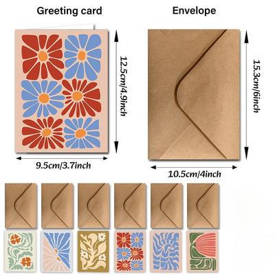 12pcs/set Assorted Modern Folk Art Greeting Cards with Envelopes – Versatile Cards for Weddings, Thank Yous & Congratulations