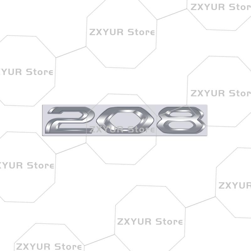 Metalowe Dla Peugeot 208 308 408 508 2008 3008 4008 5008 Chromowane Srebrne Emblemat Naklejka Samochodowa Litera Naklejka Nadwozie Tylna Część Bagażnika Dekoracja