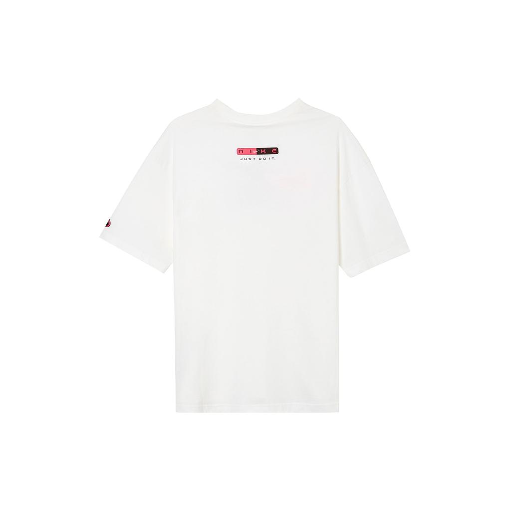 Nike Sportswear Straight Cut Logo Print Casual Loose Short Sleeve Drop Shoulder T-Shirt Women Tops White DX6291-100