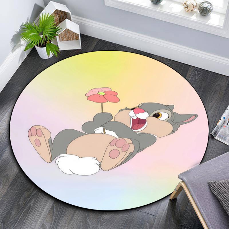 Thumper pattern round rug,Carpet Rug for Living Room Bedroom Playroom ,Non-slip Floor Mat,Holiday Gifts and Birthday Gifts.