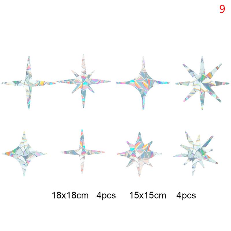 

3D наклейки на окно с эффектом радуги, звезда Байюнь, украшение в виде бабочки, стеклянные наклейки as the picture