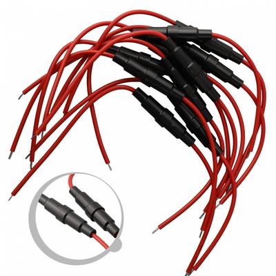10'lu Set Sıralı Sigorta Tutucu Vidalı Tip 5x20mm Sigorta için 22AWG Kablolu