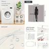 1Pc Light Gray Leaf Pattern Shower Curtain, Polyester Fabric, Machine Washable, With Hooks, Suitable For Bathroom Dcor.