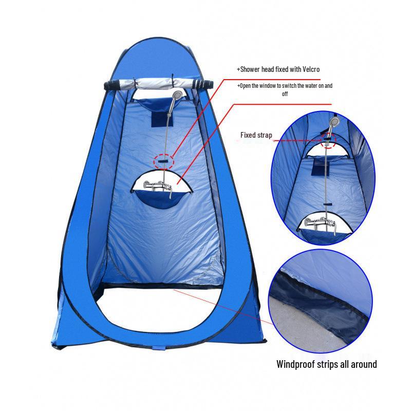 Automatic Pop-Up Camping Shower & Toilet Tent: Single Layer Steel Frame