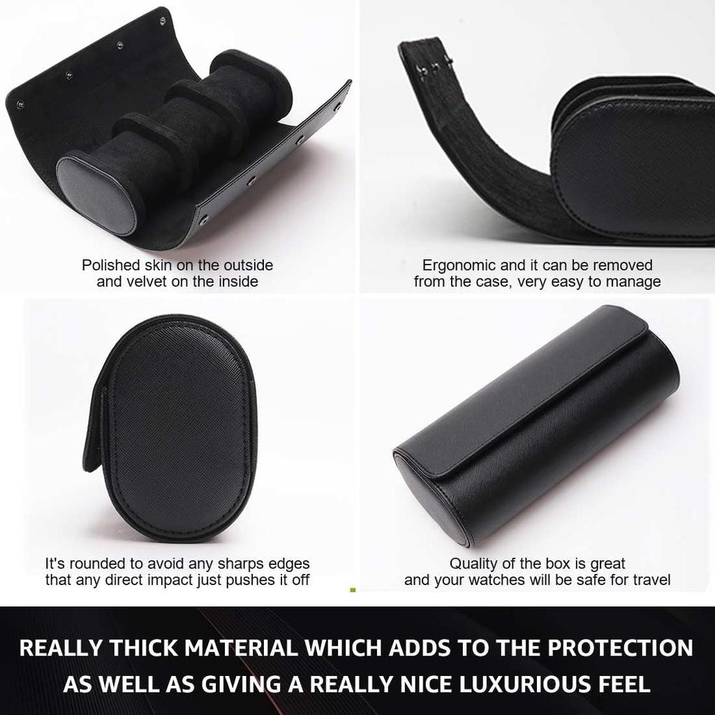 BetterJonny PU Leather Watch Fits 3 Display Case for Men and with Removable for Home and Display Case, Watches, Women, Pillow, Storage, Travel,