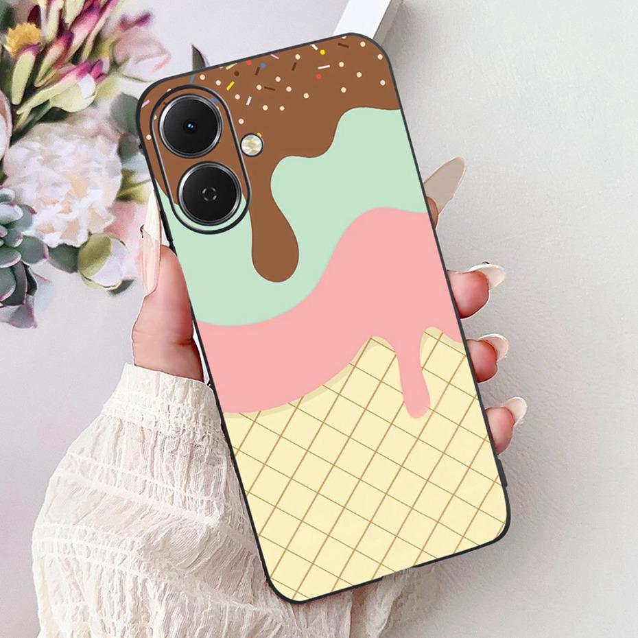 Cute Painting Phone Case For Tecno Spark Go 2 2025 Soft Silicone TPU Back Cover For Tecno Spark Go2 KM4 Cases Bumpers