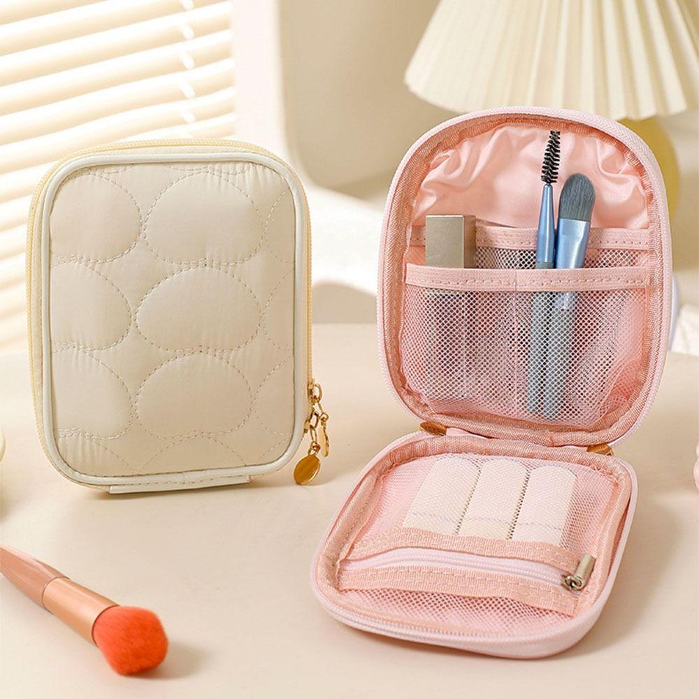 Zipper Mini Storage Case Lightweight Cosmetic Pouch Elegant Makeup Bag  for Women