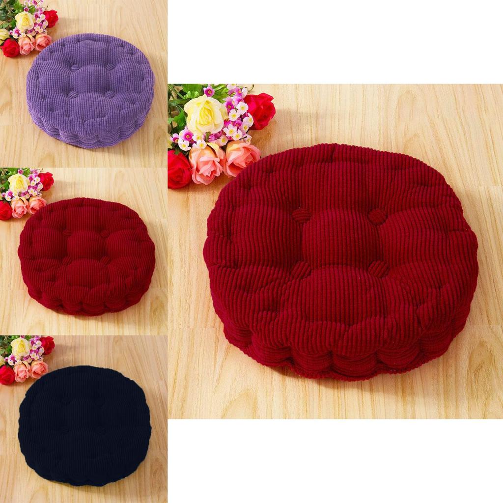 Luxuriöses rundes Kissen aus Kord für Terrasse, Auto, Büro und Sofa